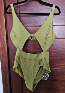 MBM Swim Aspire One Piece Swim Suite - Olive - NWT
